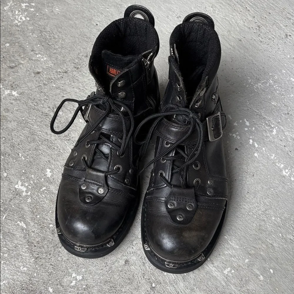 Vintage Harley Davidson, biker boots